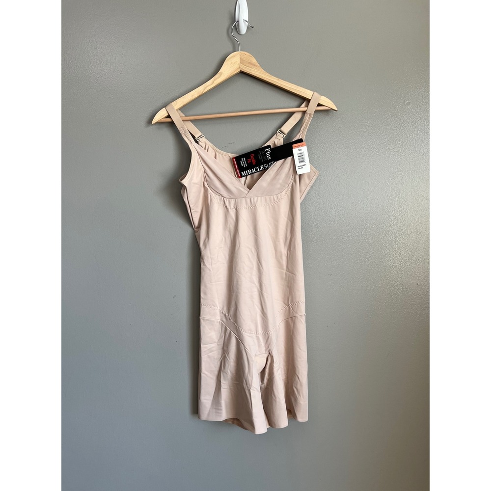 Miracle suit bodysuit flexible fit bike shorts extra firm control size‎ 3XL nude